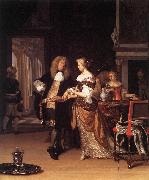 NEER, Eglon van der Elegant Couple in an Interior sh USA oil painting reproduction